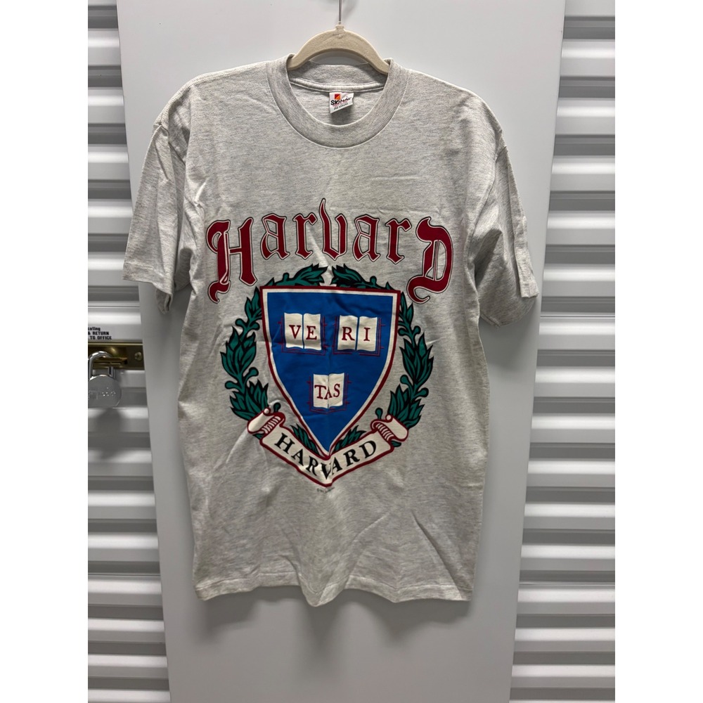 1991 Vintage Signal Harvard University T-Shirt Mens Large Gray Excellent Crest